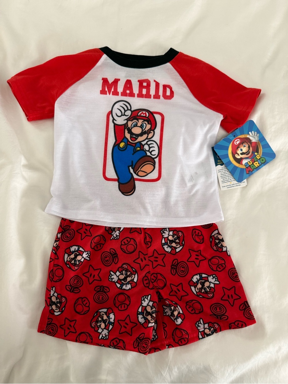 Nintendo Red White Mario Pajama Set